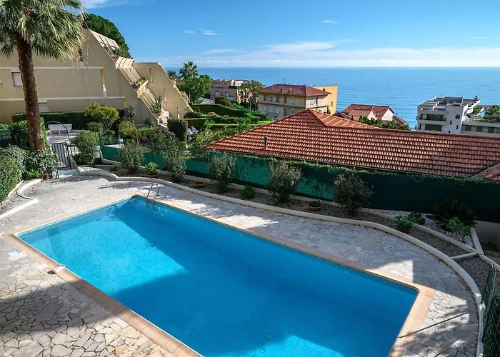 Le Cap Sud Residence Calme Piscine Vue Garavan